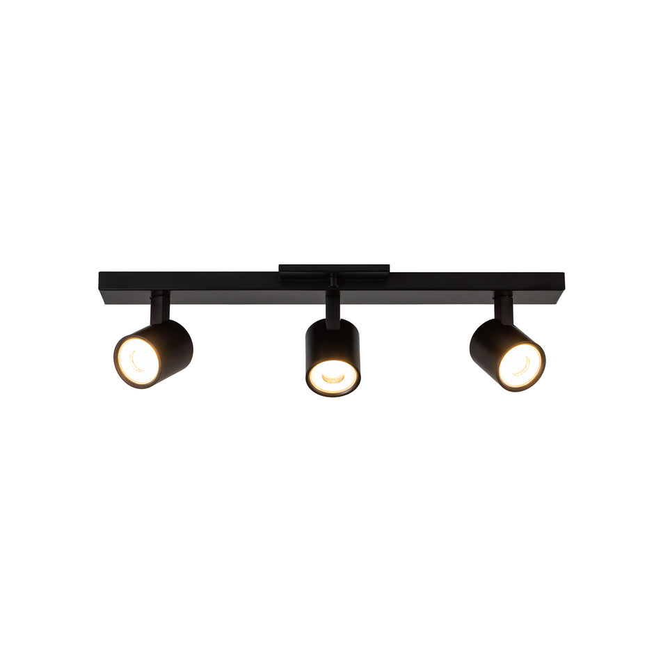 Arnold 3-Head Black LED Track Lights by KUZCO