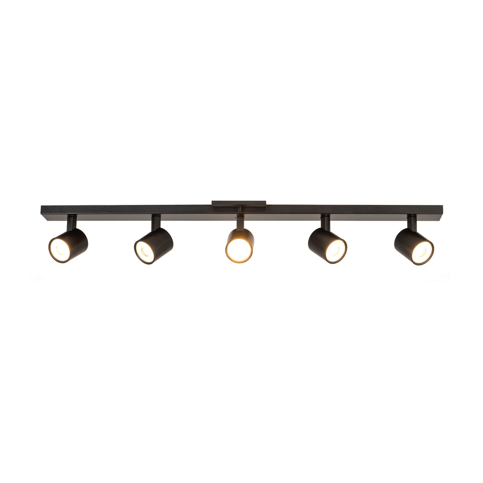 Arnold 5-Head Black LED Track Lights by KUZCO