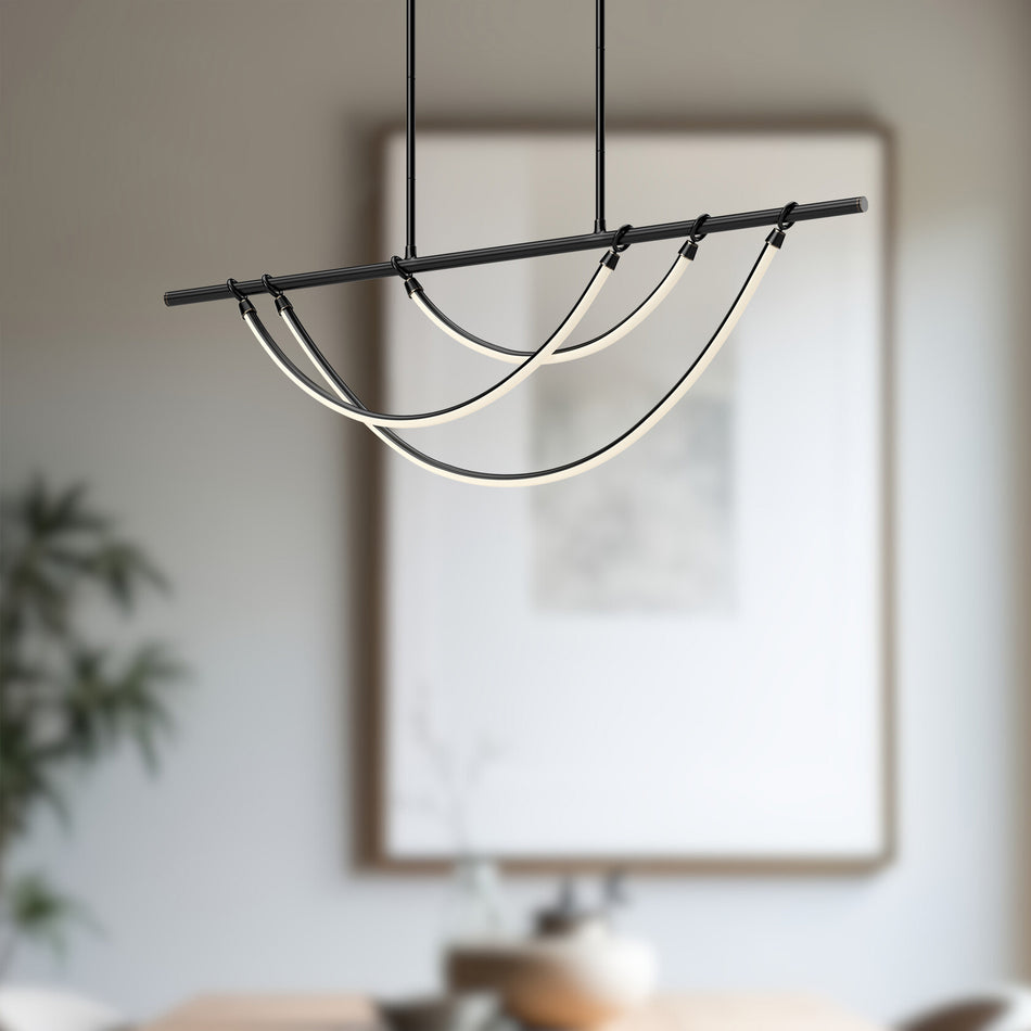 Aryas 48-in Urban Bronze LED Linear Pendant by ALORA