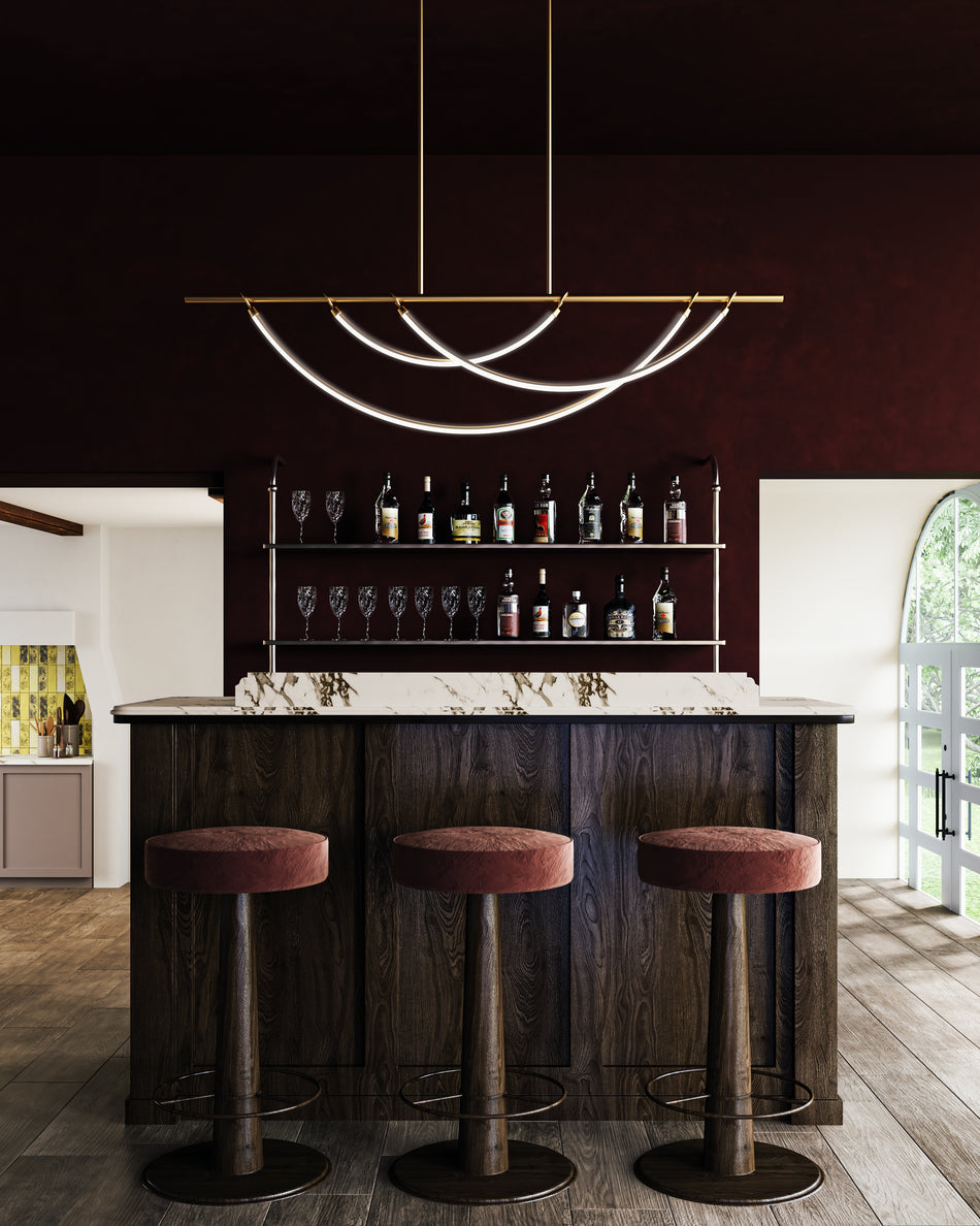 Aryas 48-in Vintage Brass LED Linear Pendant by ALORA