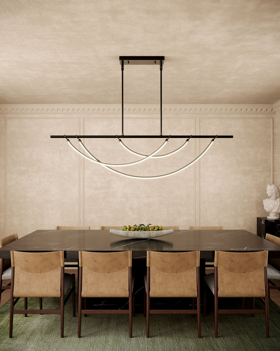 Aryas 60-in Urban Bronze LED Linear Pendant by ALORA