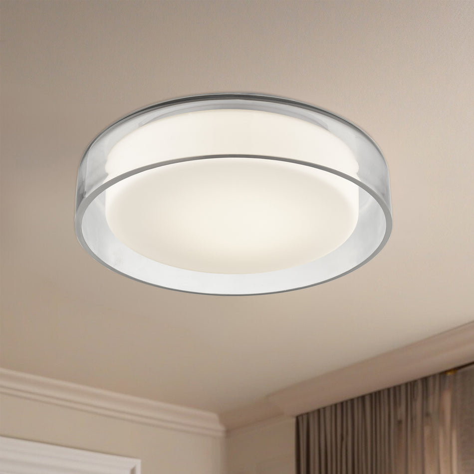 Aston 10-in Clear LED Flush Mount by KUZCO