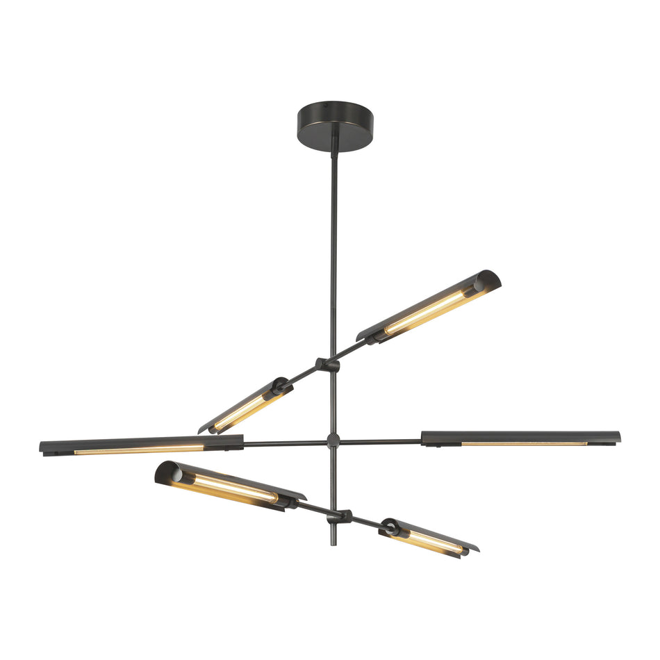 Astrid 42-in Metal Shade/Urban Bronze LED Multi Pendant