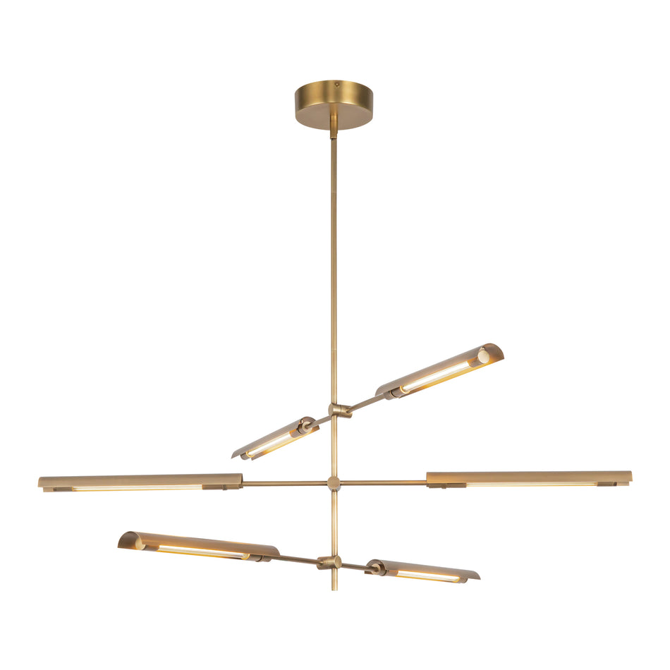 Astrid 42-in Metal Shade/Vintage Brass LED Multi Pendant