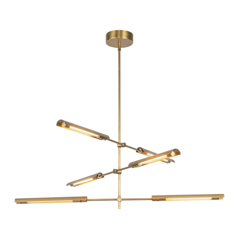 Astrid 42-in Metal Shade/Vintage Brass LED Multi Pendant