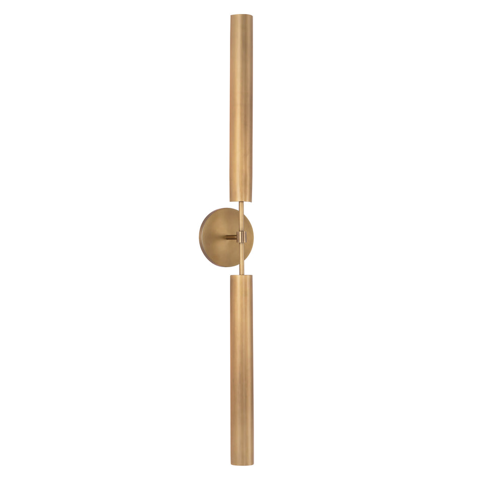 Astrid 35-in Metal Shade/Vintage Brass LED Wall/Vanity