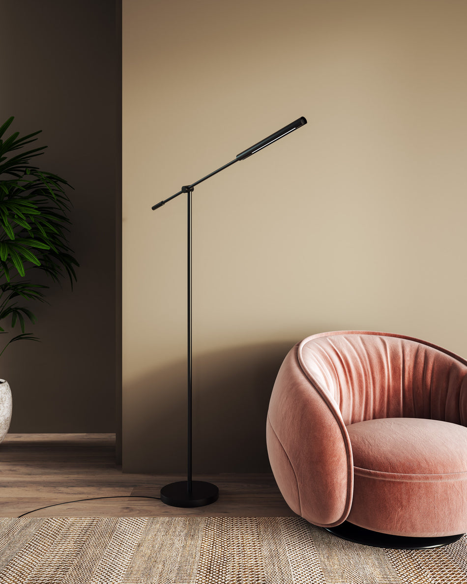 Astrid 55-in Metal Shade/Urban Bronze LED Floor Lamp by ALORA