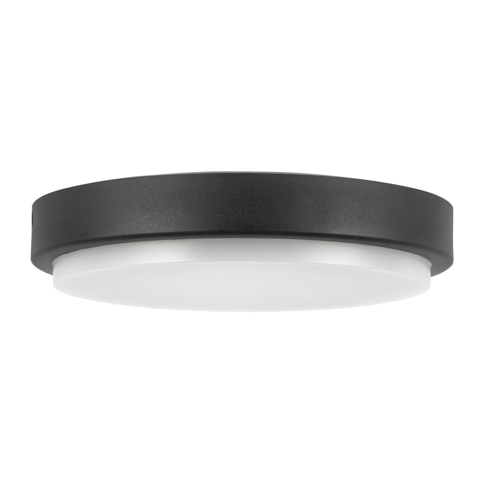 Bailey 9-in Black dimmable LED Outdoor Ceiling Light
