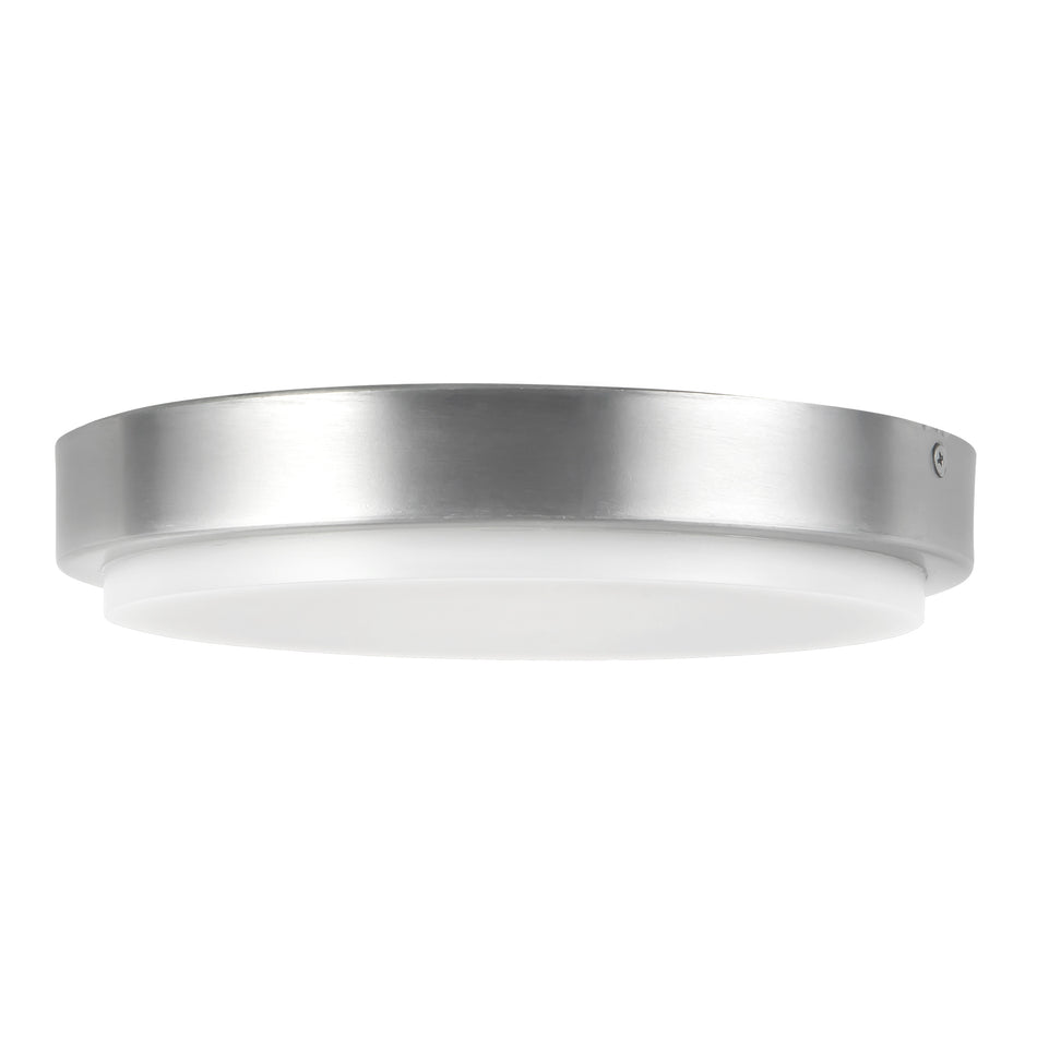 Bailey 9-in Silver dimmable LED Outdoor Ceiling Light