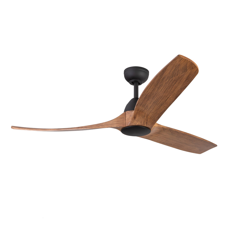Baylor 60-in Matte Black/Natural Wood LED Ceiling Fan by KUZCO