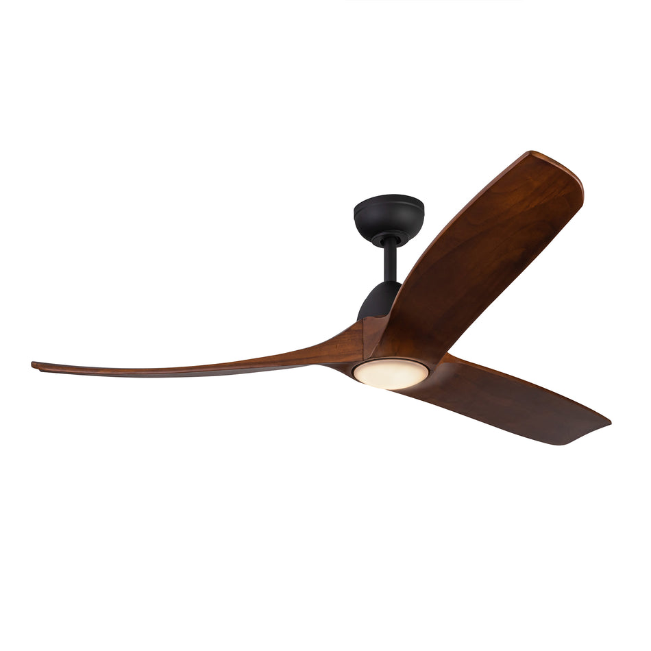 Baylor 60-in Matte Black/Dark Walnut LED Ceiling Fan by KUZCO