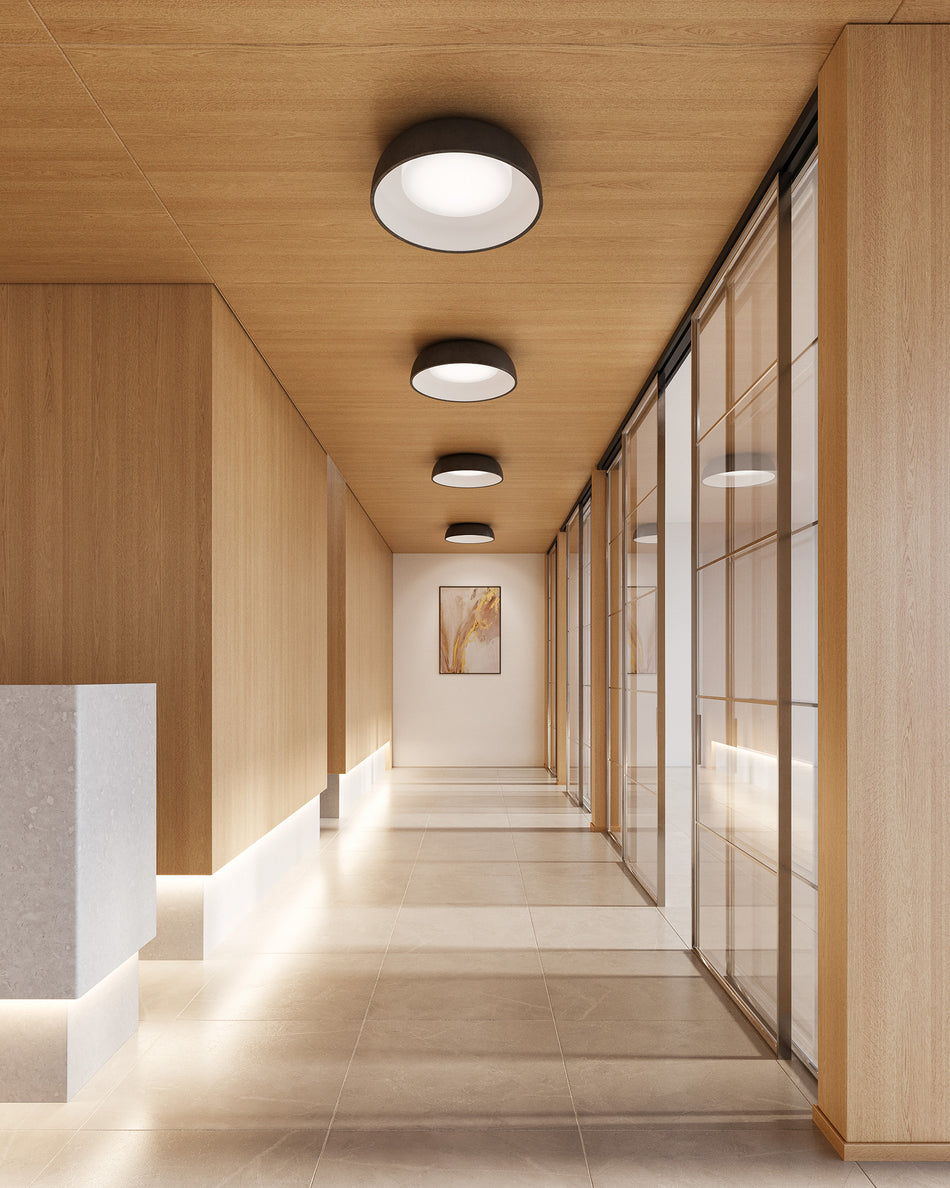 Beacon 20-in Black LED Flush Mount by KUZCO