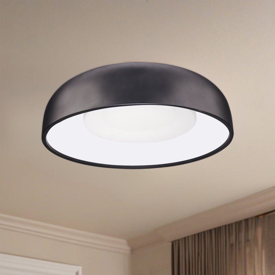 Beacon 20-in Black LED Flush Mount by KUZCO