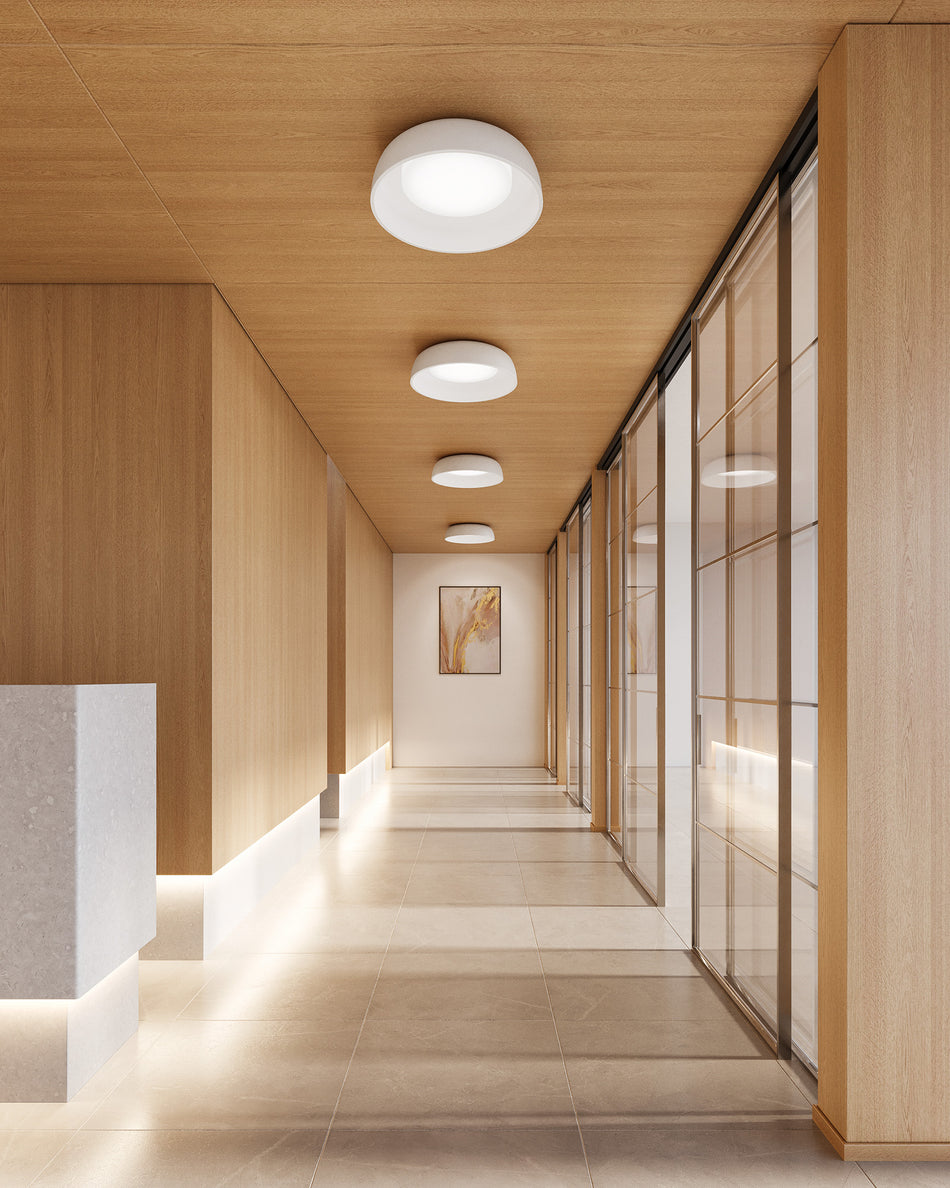 Beacon 20-in White LED Flush Mount by KUZCO