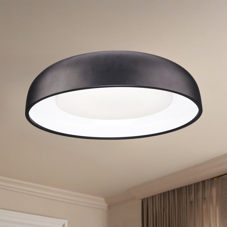Beacon 24-in Black LED Flush Mount by KUZCO