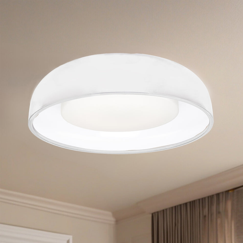 Beacon 24-in White LED Flush Mount by KUZCO