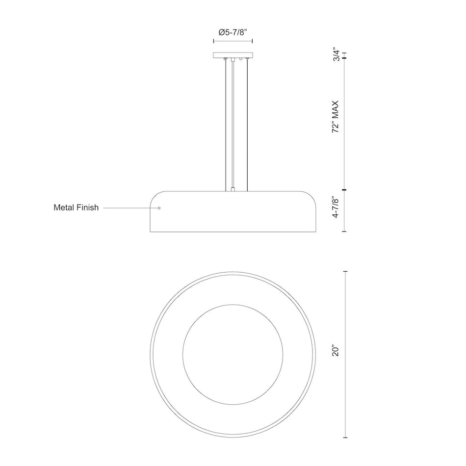 Beacon 20-in White LED Pendant by KUZCO