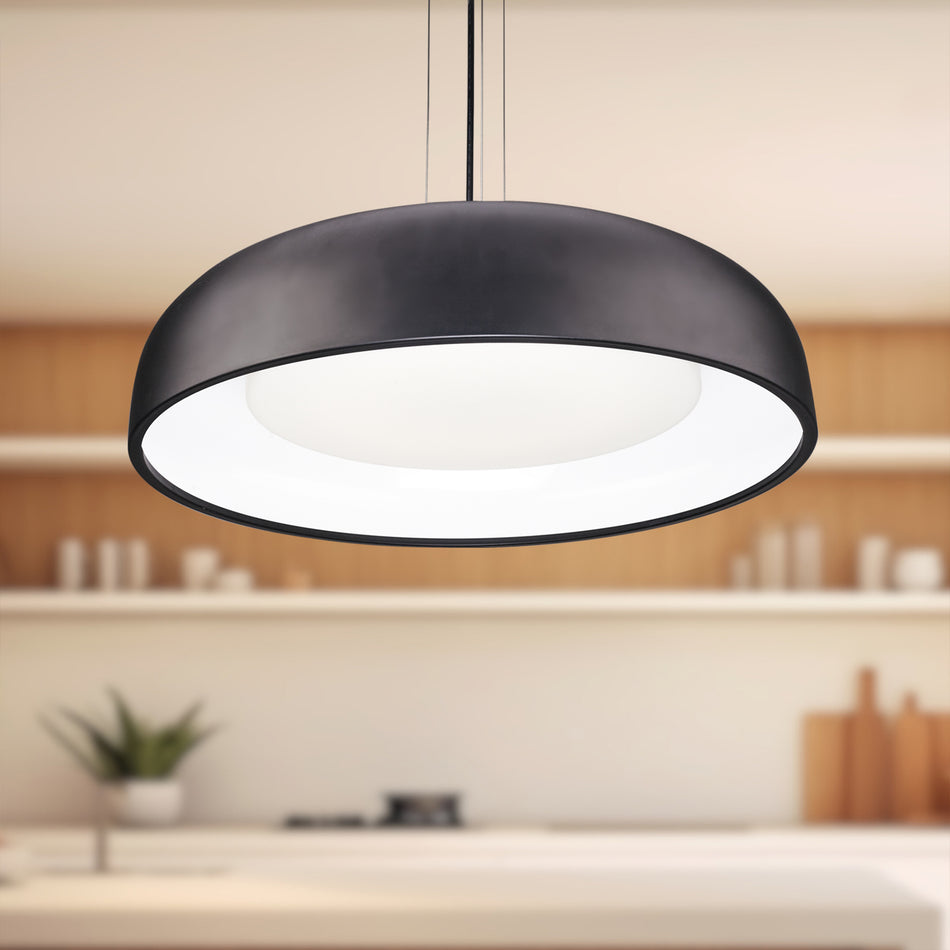 Beacon 24-in Black LED Pendant by KUZCO