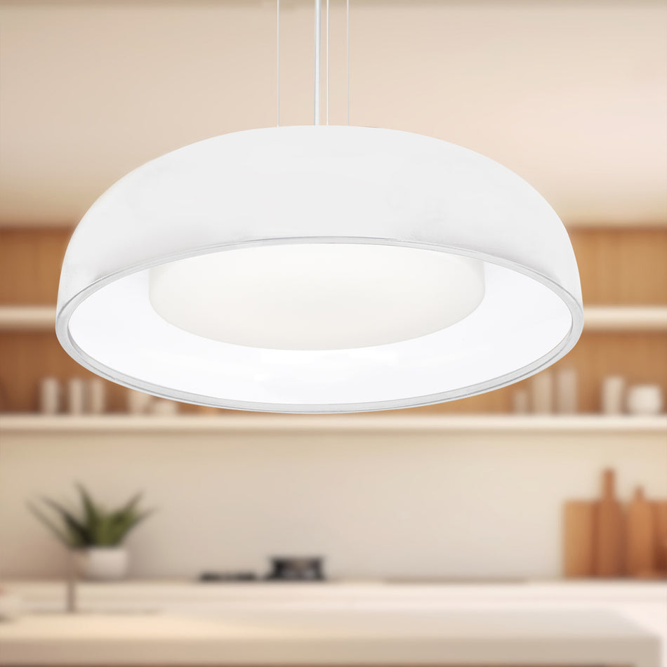 Beacon 24-in White LED Pendant by KUZCO