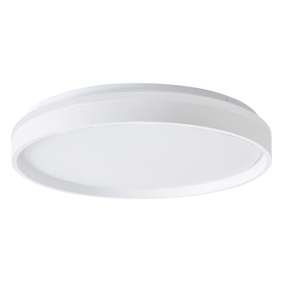 Beanie 19-in White dimmable LED Flush Mount