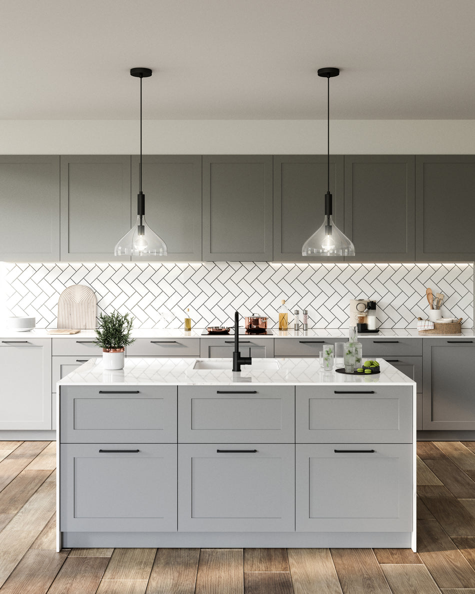 Belleview 12-in Clear Glass/Matte Black 1 Light Pendant by ALORA MOOD