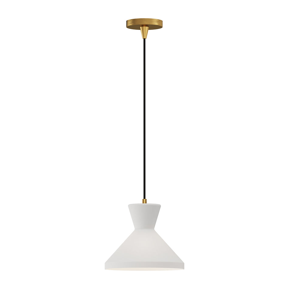 Betty 10-in Aged Gold/Opal Glass 1 Light Pendant
