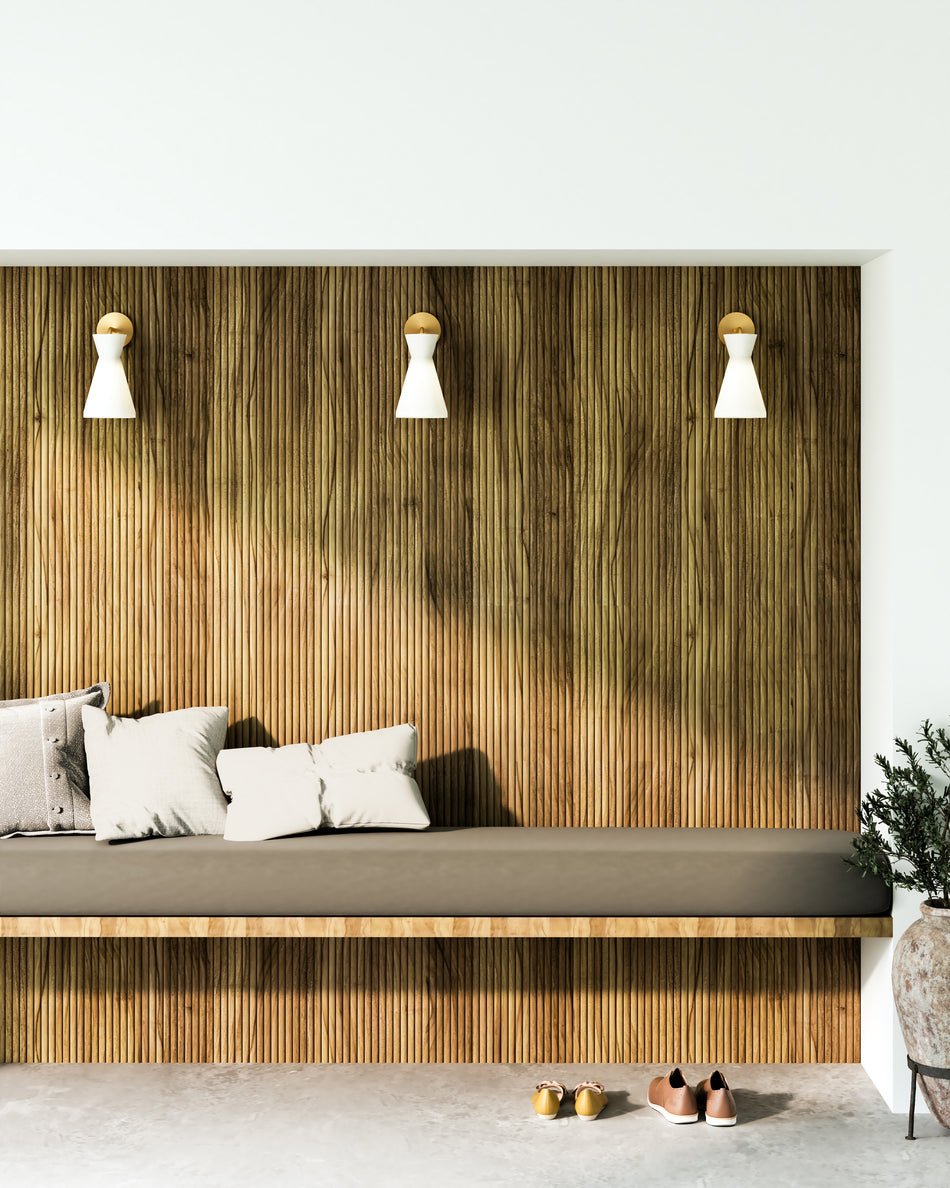 Betty 6-in Aged Gold/Opal Glass 1 Light Wall/Vanity by ALORA MOOD