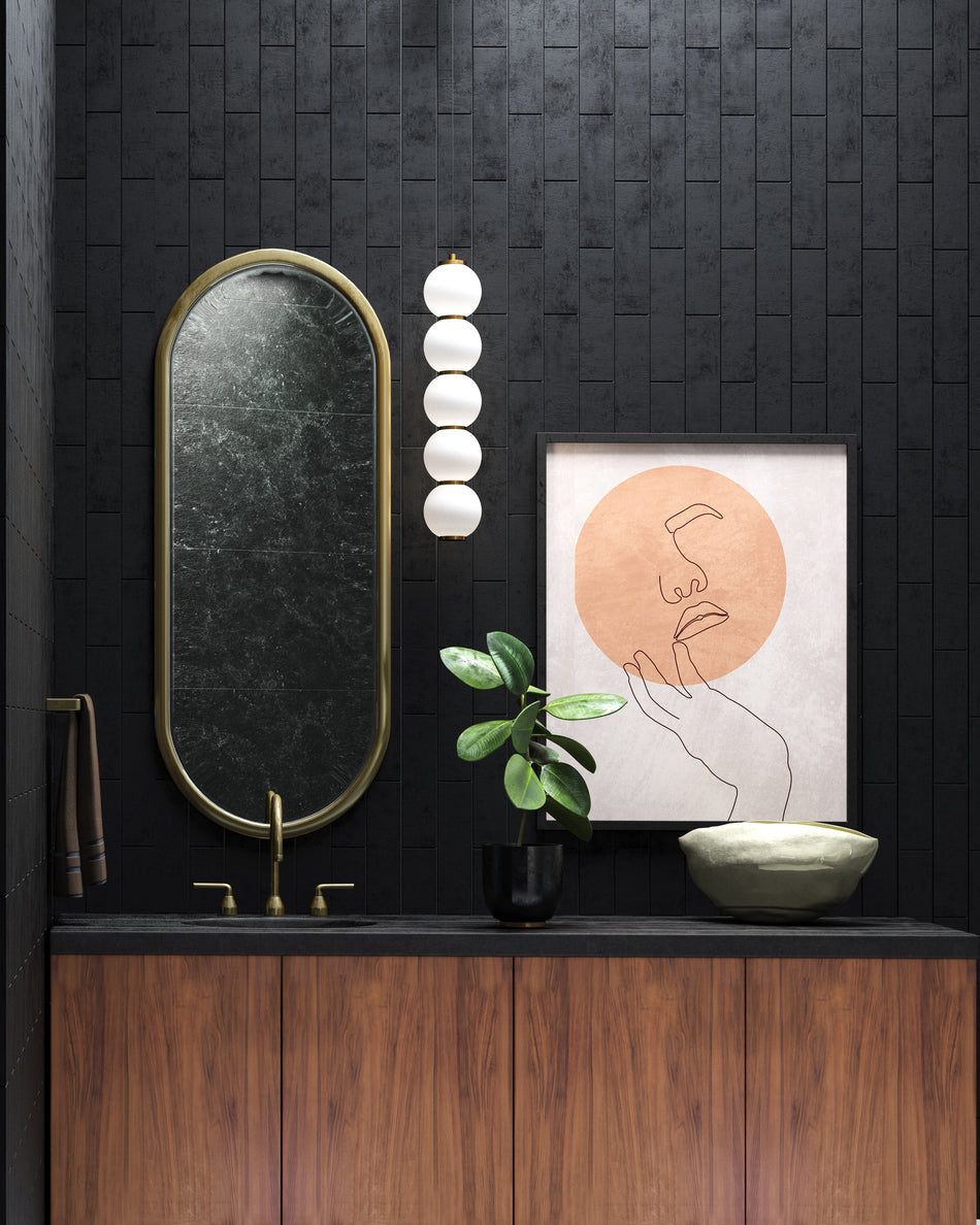 Bijou 5-in Aged Gold/Opal Matte Glass LED Pendant by ALORA MOOD
