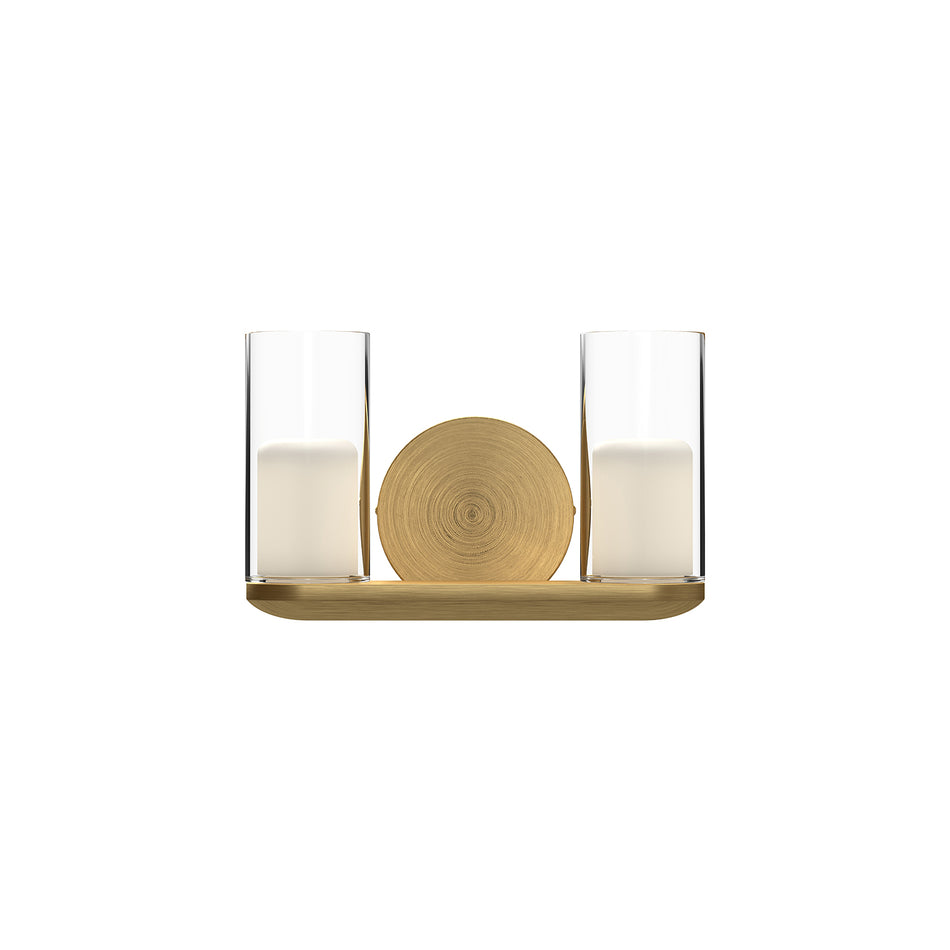 Birch 11-in Brushed Gold/Clear LED Vanity by KUZCO
