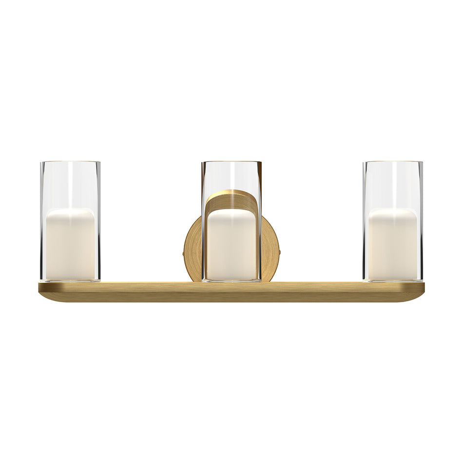 Birch 19-in Brushed Gold/Clear LED Vanity by KUZCO