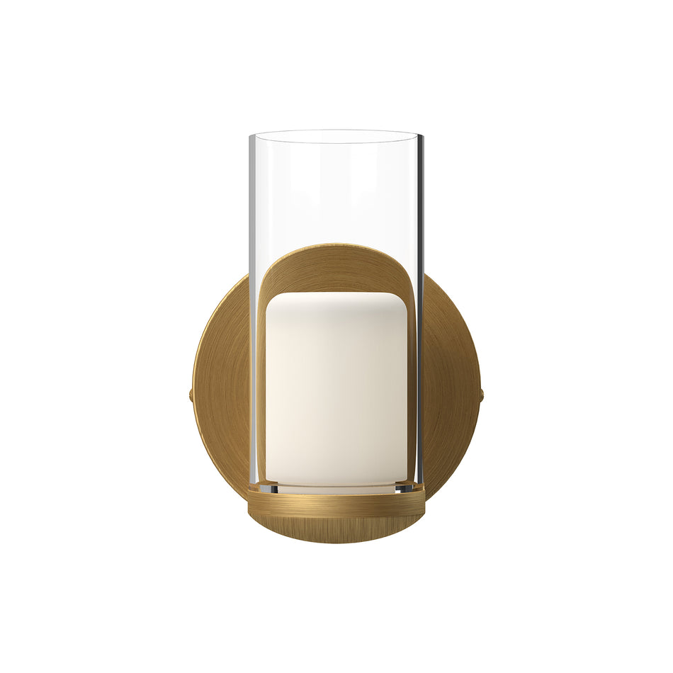 Birch 3-in Brushed Gold/Clear LED Wall Sconce by KUZCO