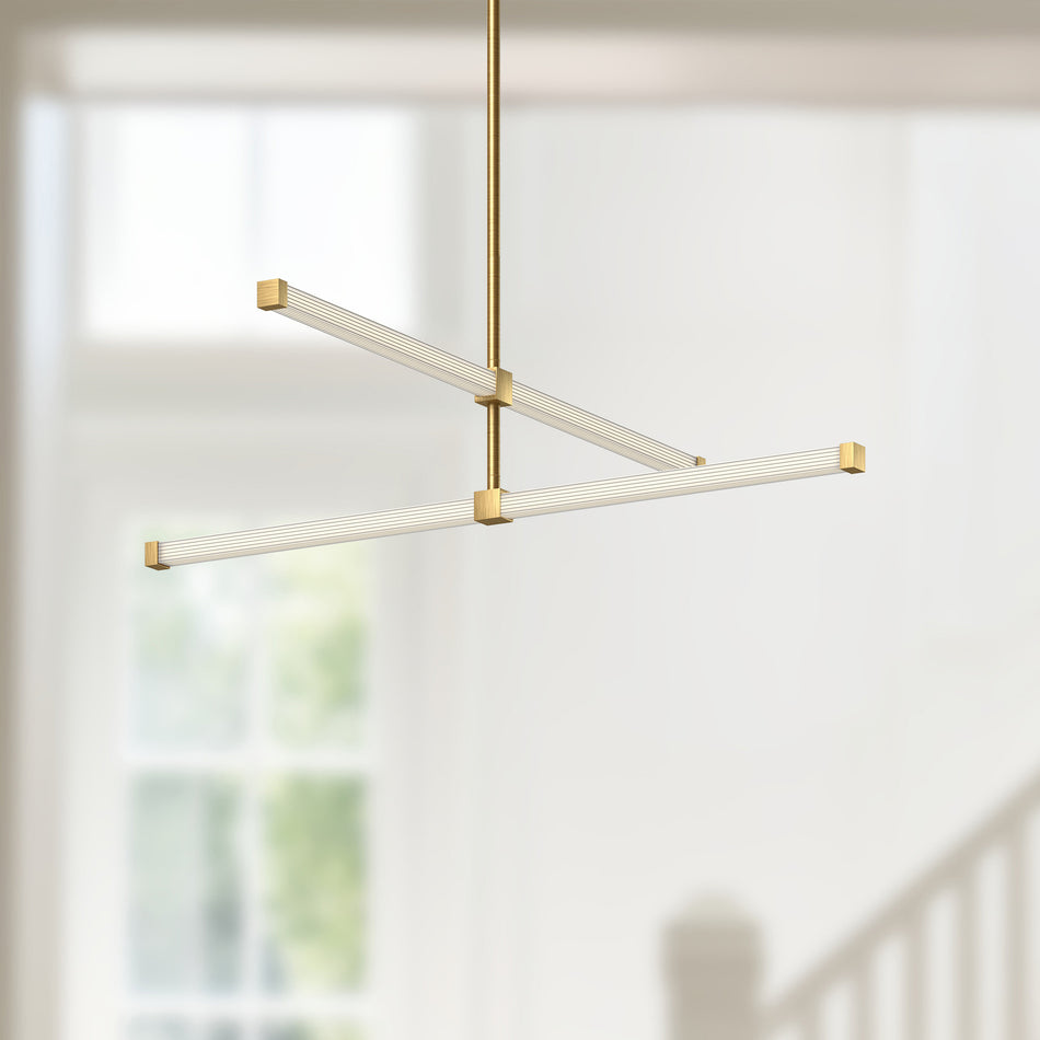 Blade 32-in Brushed Gold LED Chandeliers by KUZCO