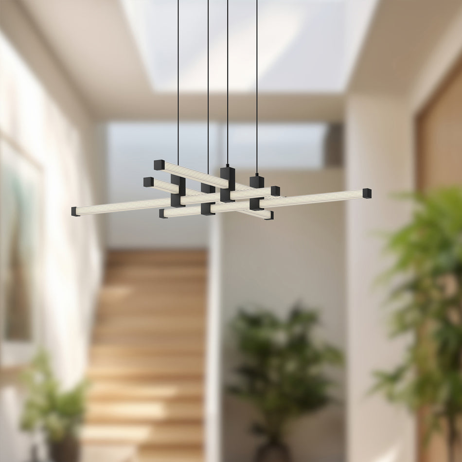 Blade 34-in Black LED Chandeliers by KUZCO