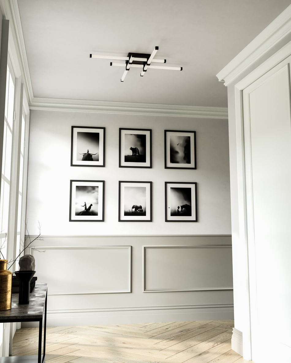 Blade 34-in Black LED Flush Mount by KUZCO