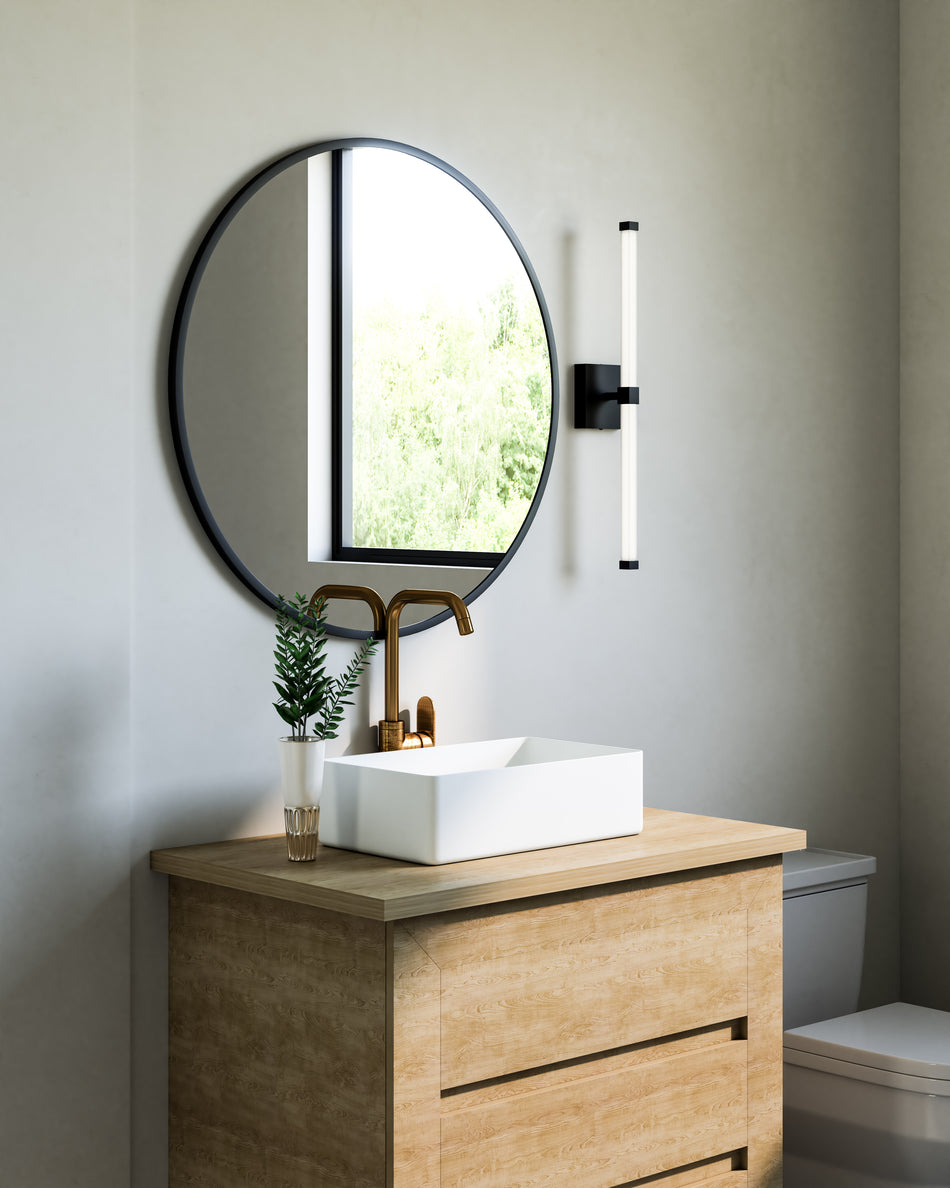 Blade 24-in Black LED Vanity by KUZCO