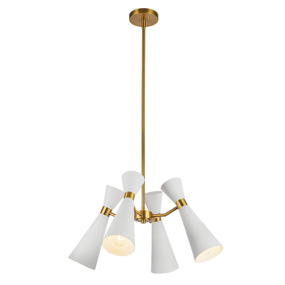 Blake 24-in White/Aged Gold Socket Chandelier by ALORA MOOD