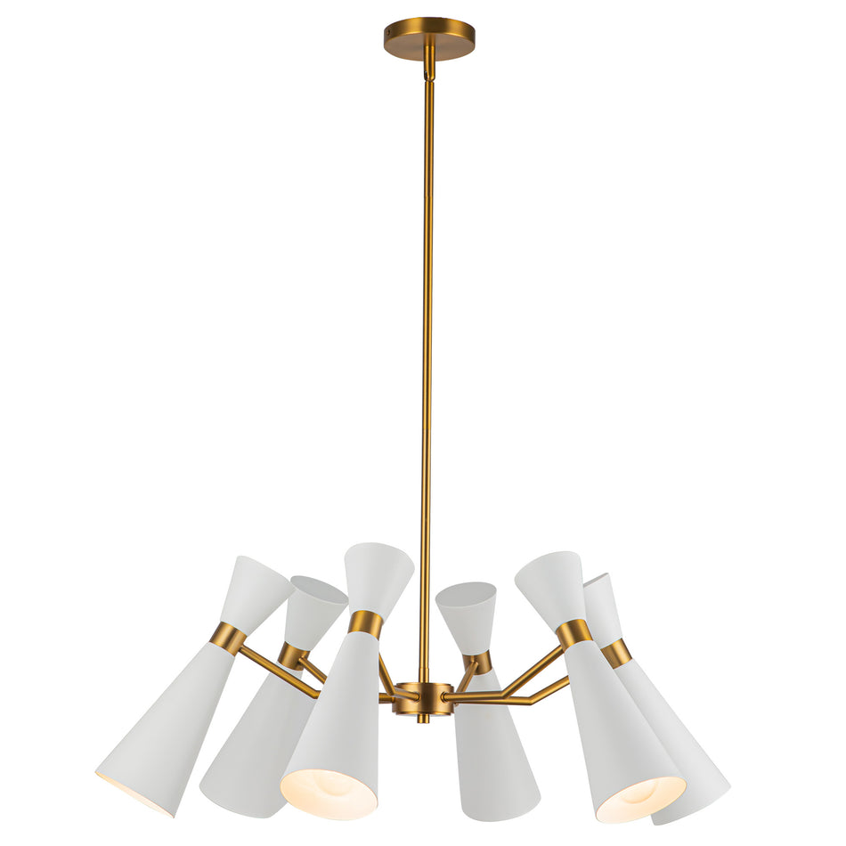 Blake 32-in White/Aged Gold Socket Chandelier by ALORA MOOD