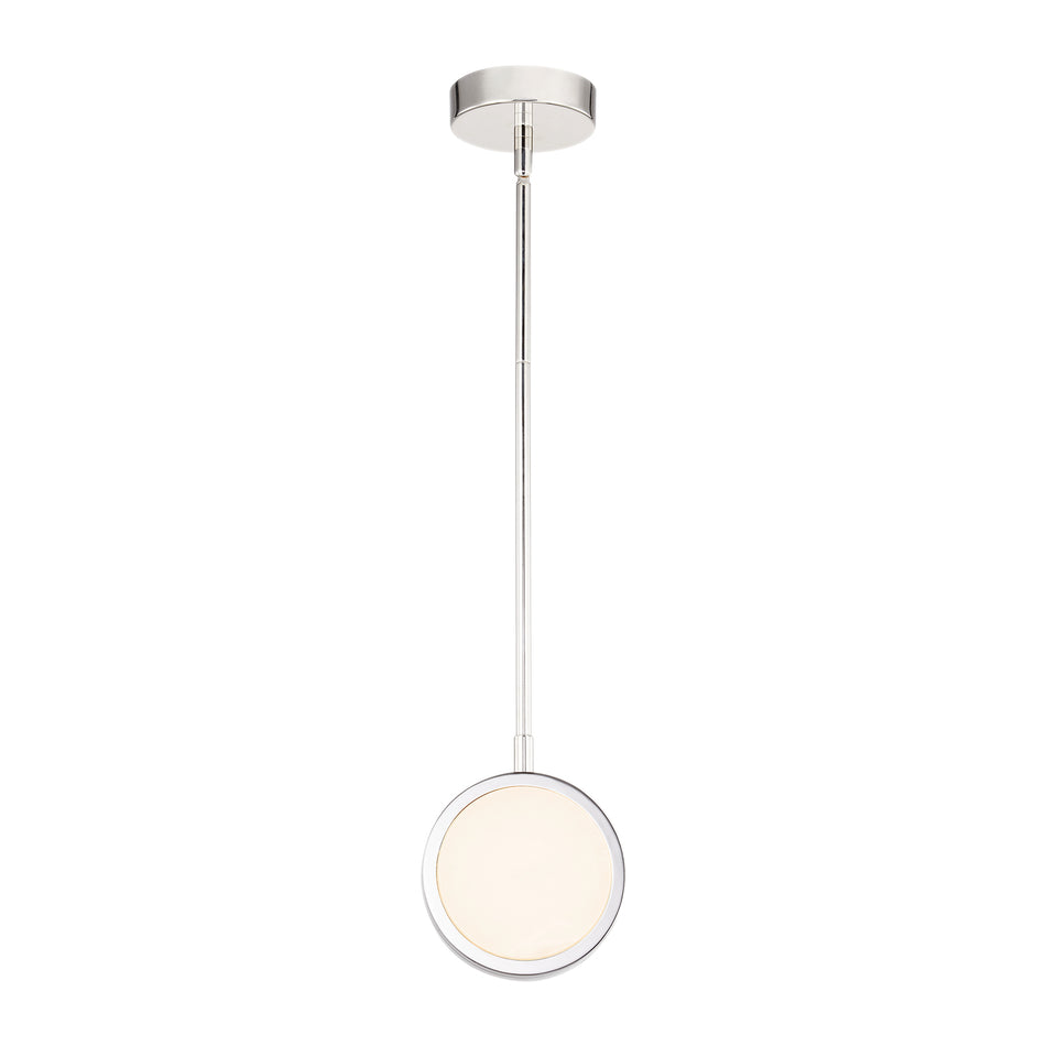 Blanco 6-in Polished Nickel/Alabaster LED Pendant