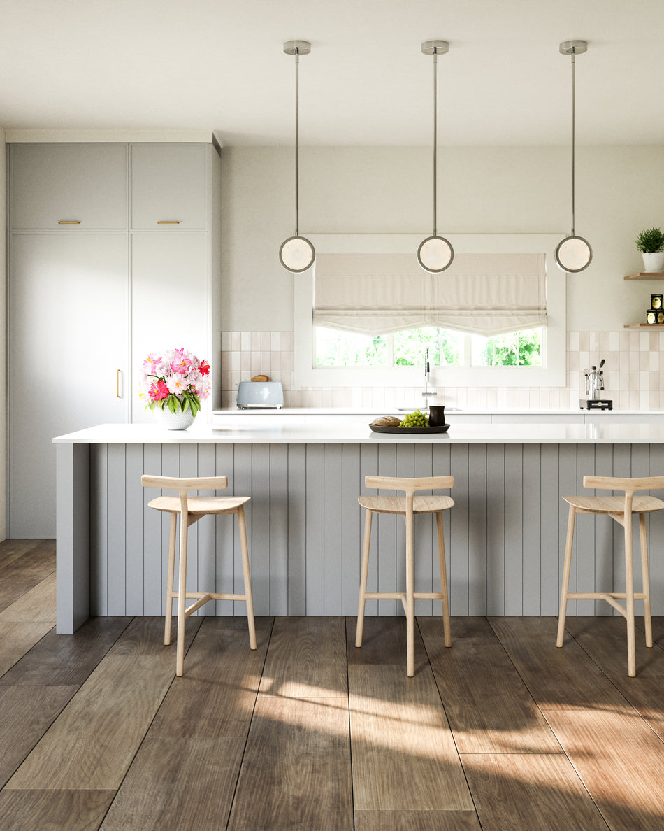 Blanco 6-in Polished Nickel/Alabaster LED Pendant by ALORA