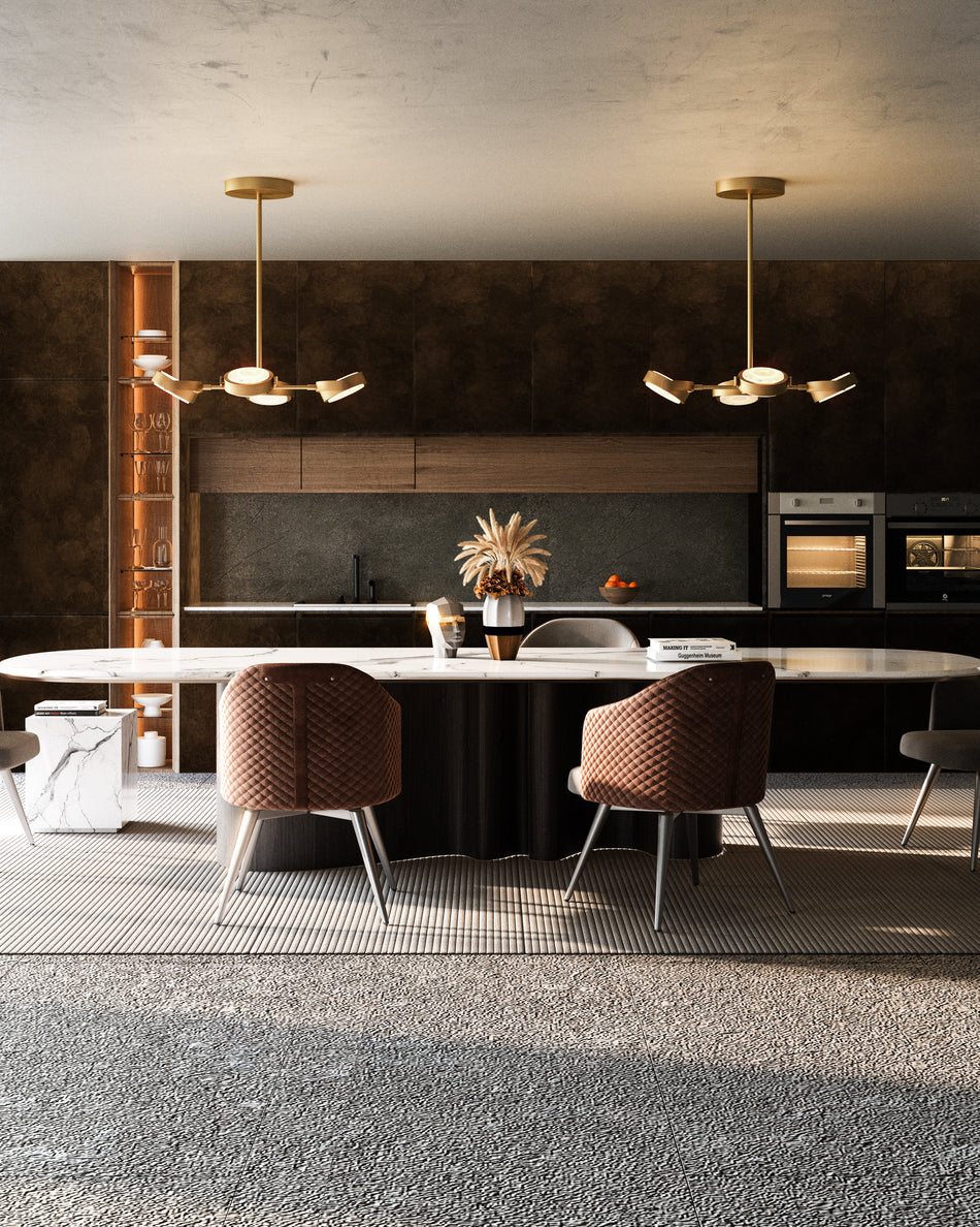 Blanco 28-in Vintage Brass/Alabaster LED Pendant by ALORA