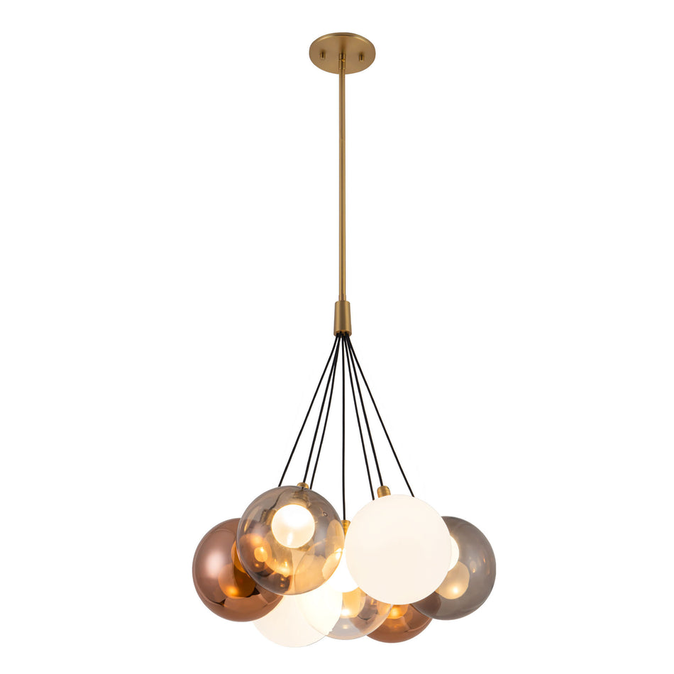 Bolla 17-in Gold dimmable LED Chandelier
