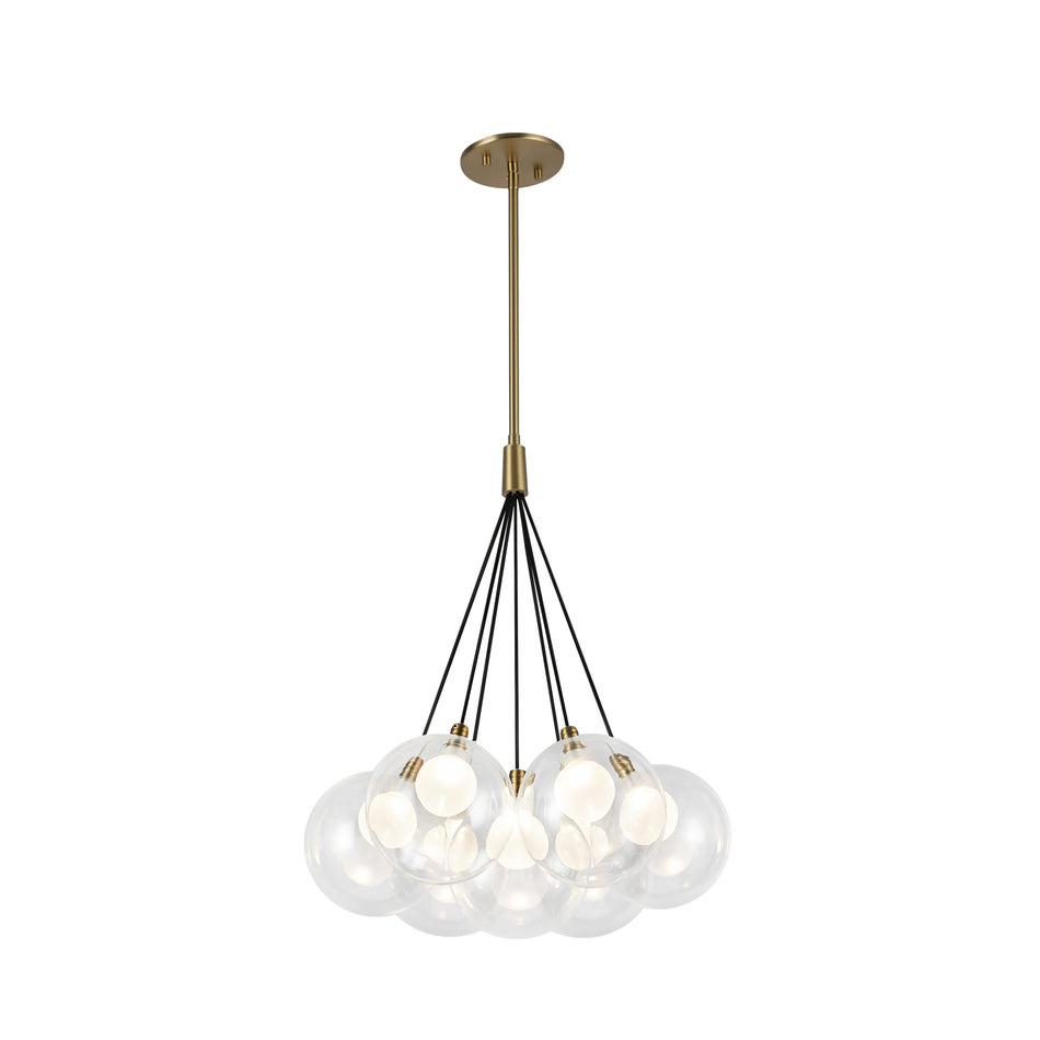 Bolla 16-in Brushed Gold LED Chandelier by KUZCO