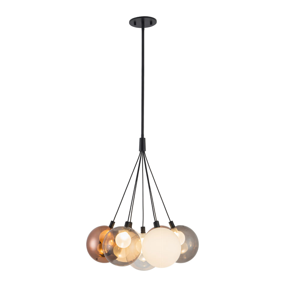 Bolla 17-in Black dimmable LED Chandelier