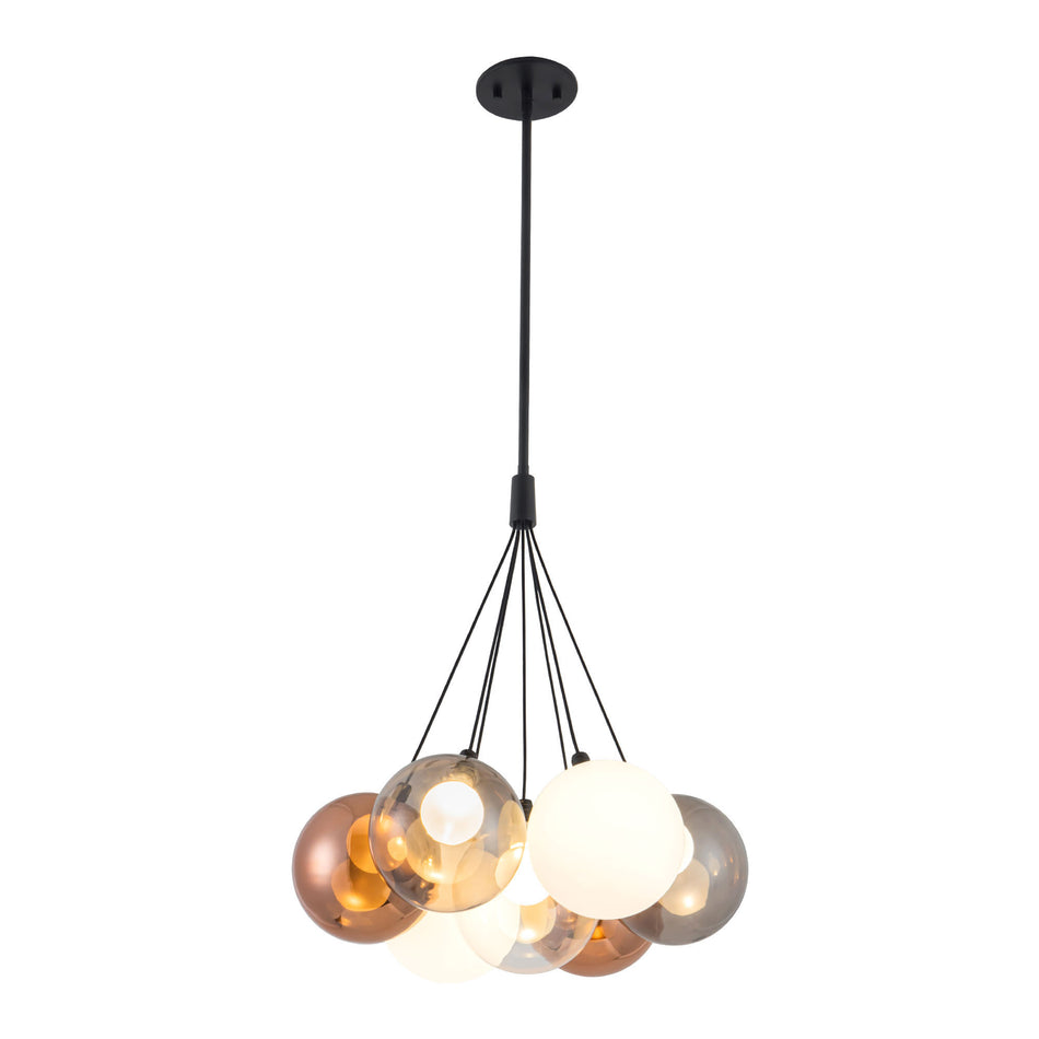 Bolla 17-in Black dimmable LED Chandelier