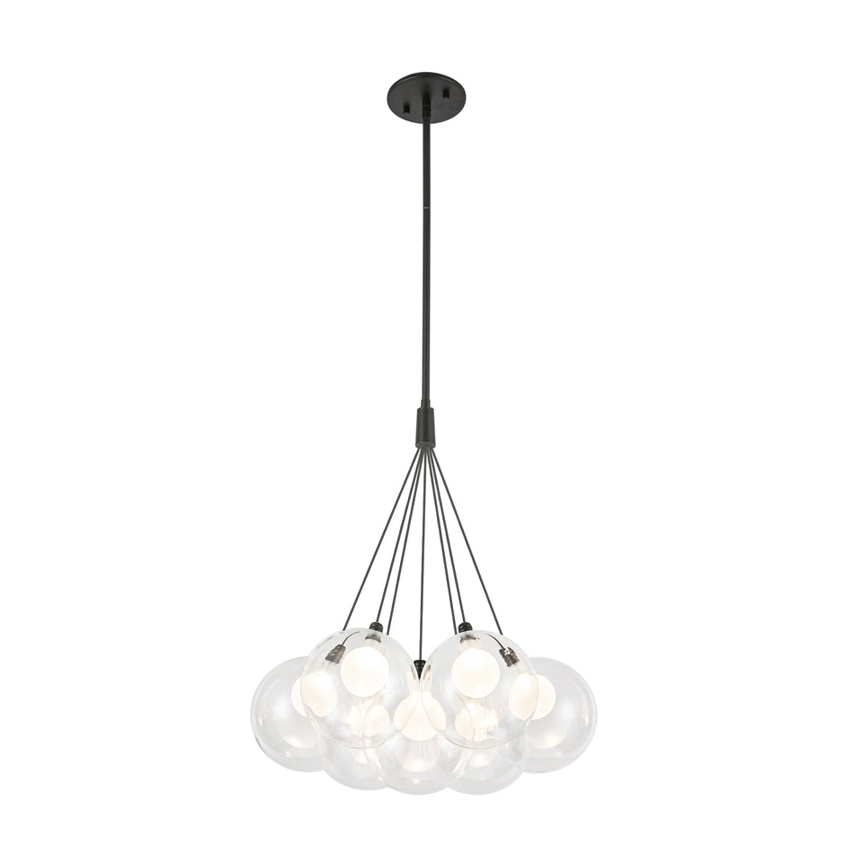 Bolla 16-in Black LED Chandelier by KUZCO