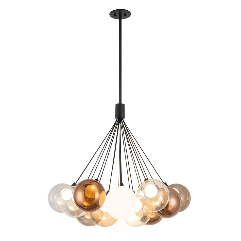 Bolla 28-in Black dimmable LED Chandelier