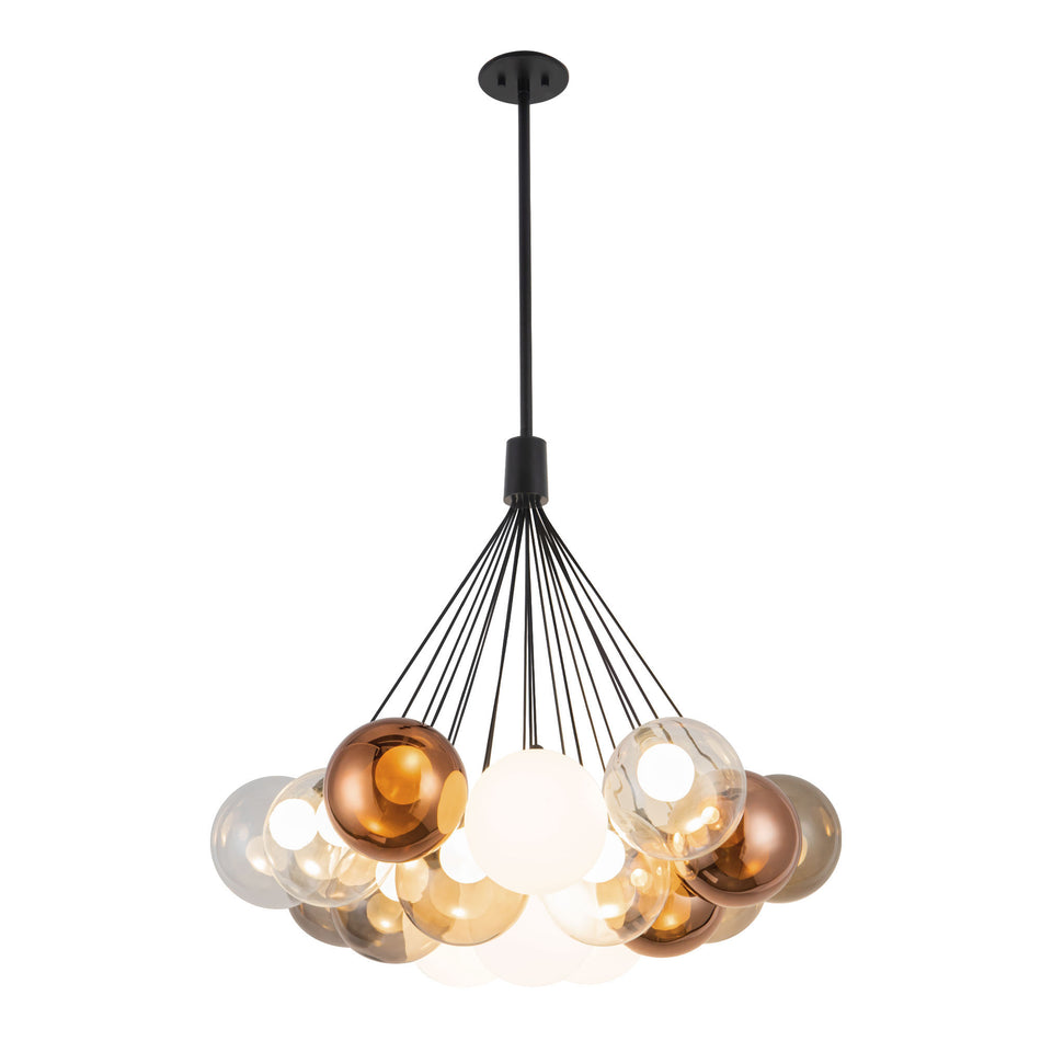 Bolla 28-in Black dimmable LED Chandelier