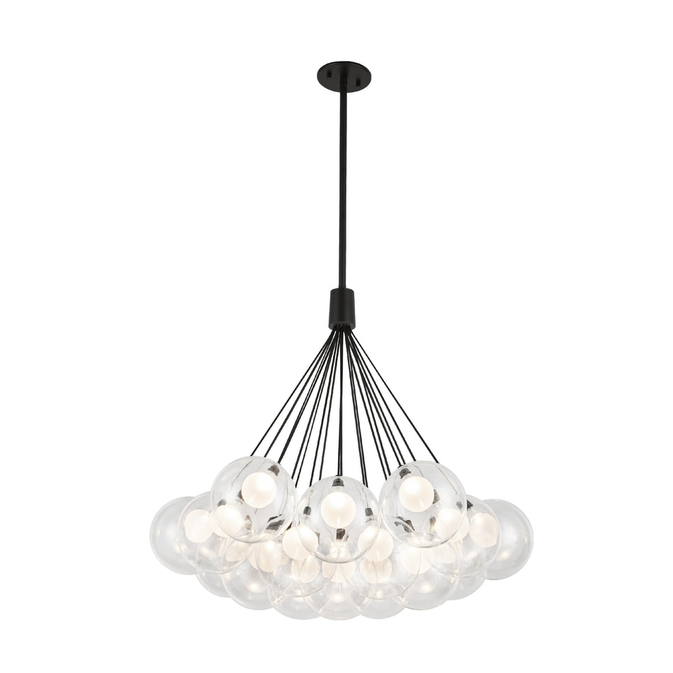 Bolla 28-in Black LED Chandelier by KUZCO