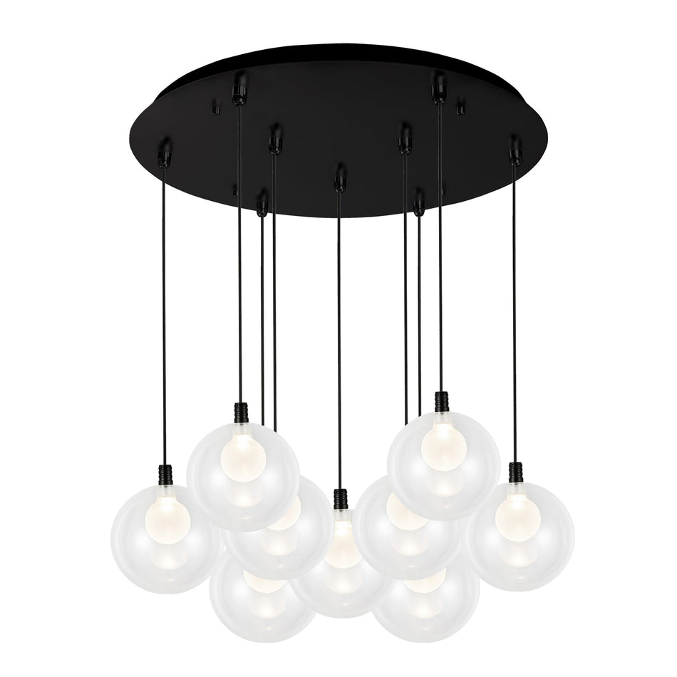 Bolla 20-in Black 9-Light Multi Pendant