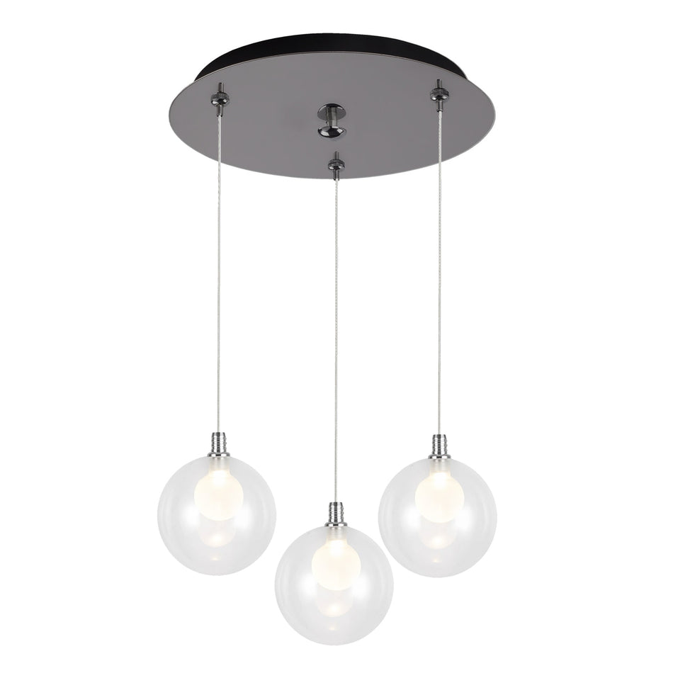Bolla 12-in Chrome 3-Light Multi Pendant